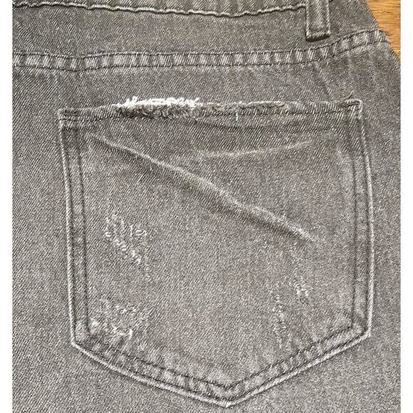 Vocal Dreamer Y2K Distressed Gray Jeans W Pearl & Rhinestone Embellishments S L - Picture 8 of 9